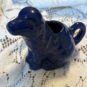 Cobalt  Blue Dog-Shaped Ceramic Pitcher